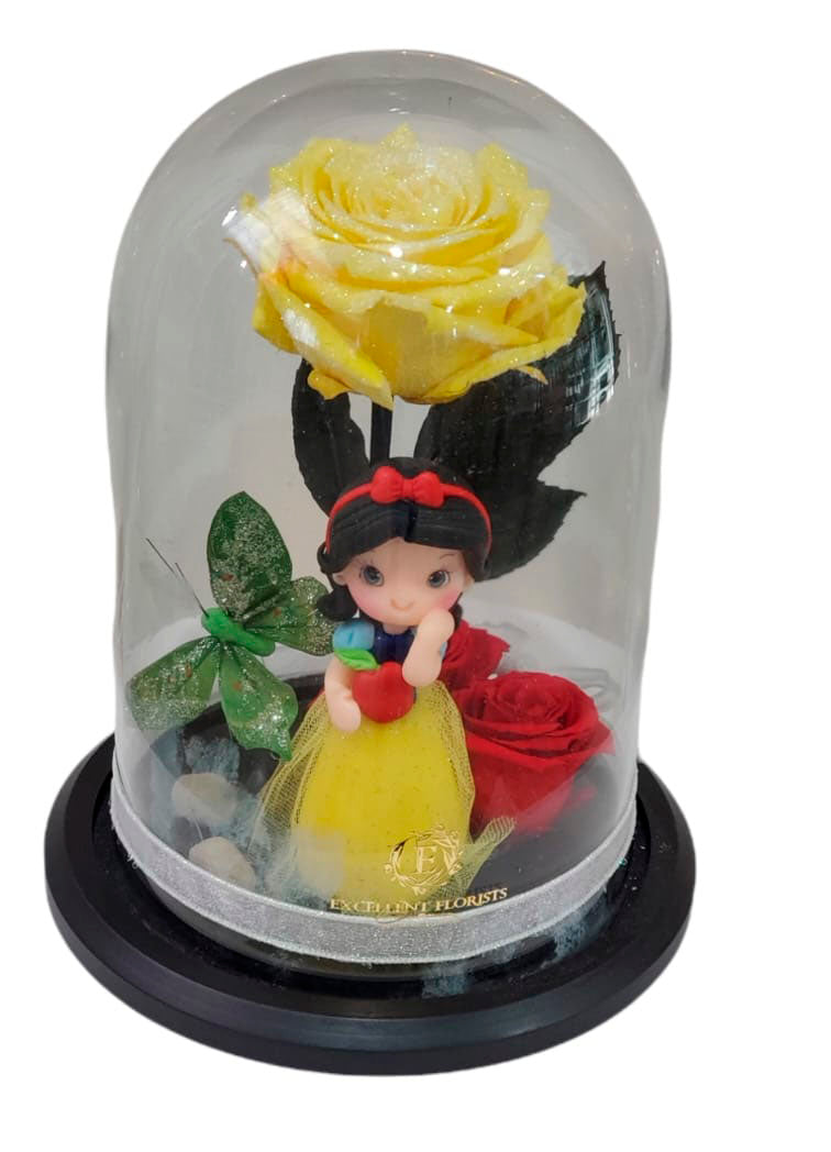 Snow White Princess and Rose in a Dome