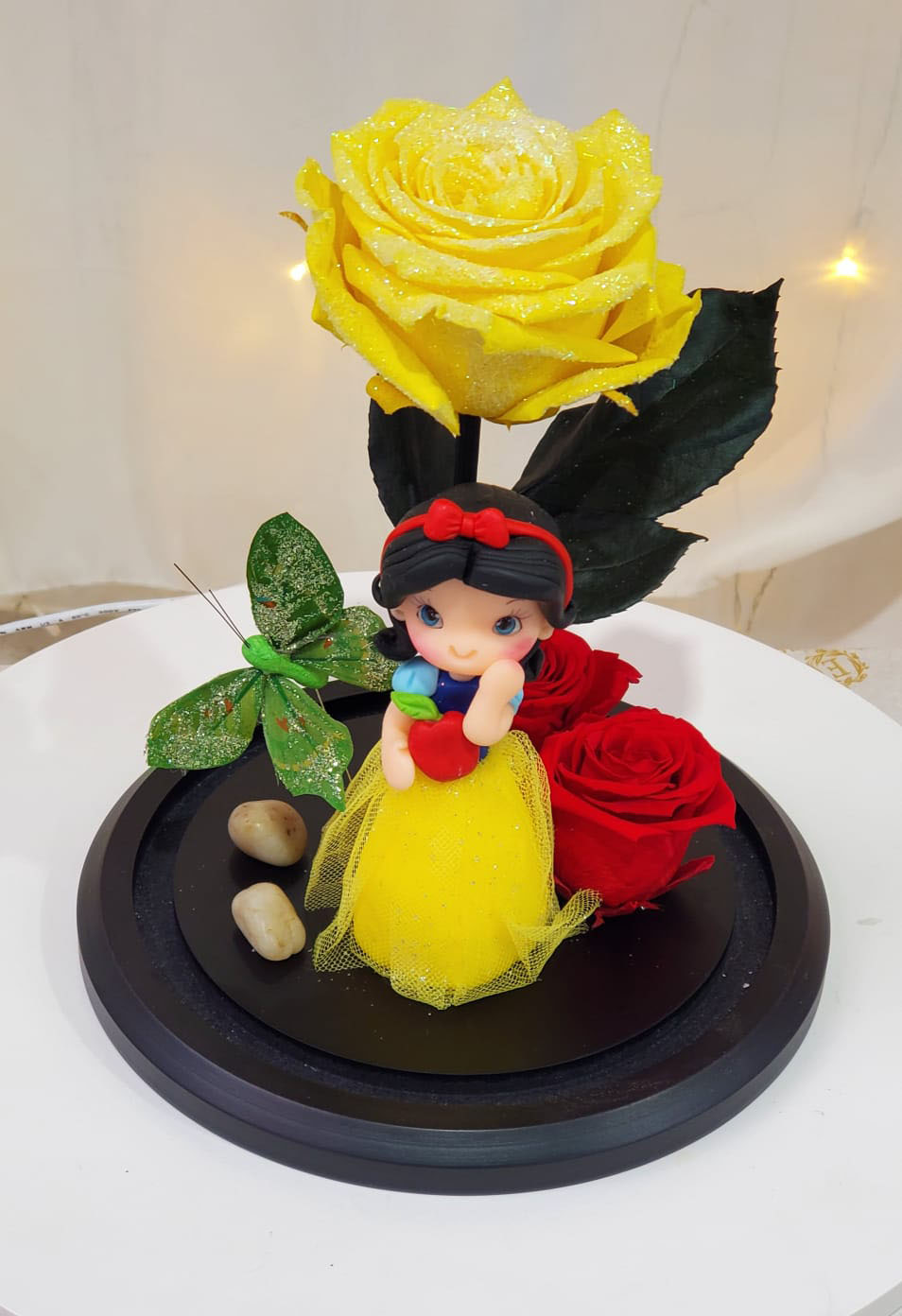 Snow White Princess and Rose in a Dome