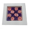 Large Square box plenty of preserved purple and pink  roses 