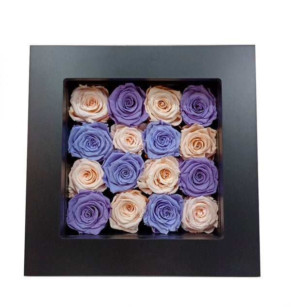 Wall Frame with Preserved Lavender and Pink Roses