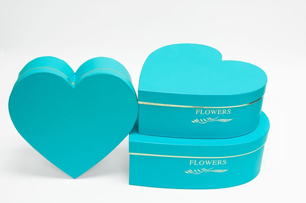 Tiffany Blue Heart Shape Flower Box