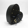 Black Heart Shape Flower Box with Ribbon Opens From Middle Nested Heart 