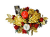Christmas Traditions floral centerpiece with roses, hydrangeas, festive greenery, pinecones and holiday berries