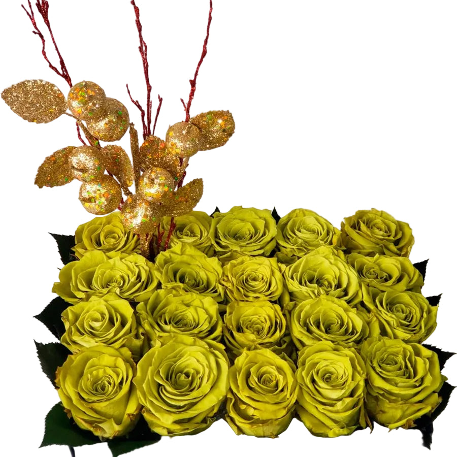 Eternity Christmas preserved roses arranged in a luxury box with 24 preserved roses by Excellent Florists