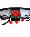 Open my heart | Black box | Red Heart-Shaped Preserved Rose