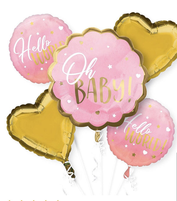 Oh New Baby Balloon Bouquet 5pc