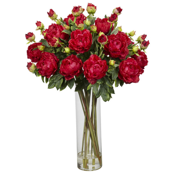 Red Peonies Arrangement in a Vase