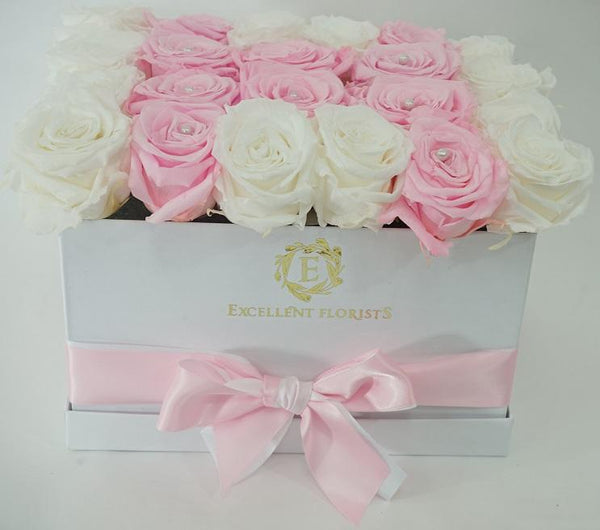 Medium Square Light Pink Preserved Roses - Excellent Florists 